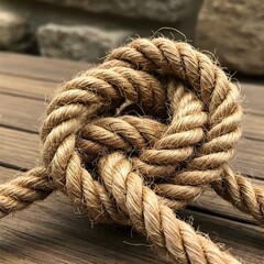 rope on a wooden board