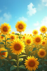 Obraz premium field of sunflowers