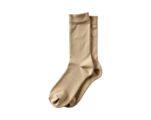 Brown socks with transparent background.