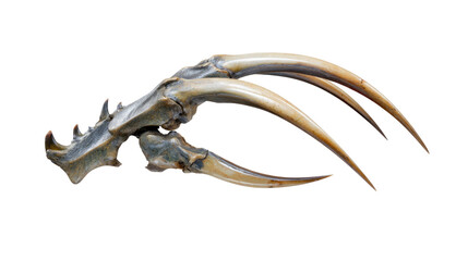 Fossilized Claw: A close-up shot showcases a captivating, prehistoric fossilized claw, exuding a sense of age, power, and the mysteries of the ancient world.