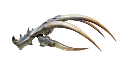 Fossilized Claw: A close-up shot showcases a captivating, prehistoric fossilized claw, exuding a sense of age, power, and the mysteries of the ancient world.
