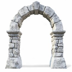 Obraz premium Stone archway architecture element on white background