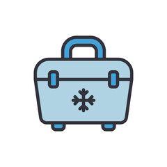 Insulated Cooler Box Illustration with Snowflake Symbol for freshness