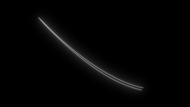 Green here neon arrow. Lightning direction sign on dark background. Vector realistic illustration. 3d render, abstract minimalist geometric background. Colorful neon arrow,