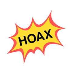 Vector illustration of the word hoax with explosion background