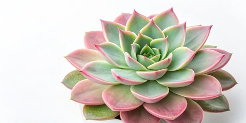 Fototapeta premium Close-up of Echeveria succulent with pink tips, botanical ,gardening