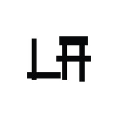 LA monogram logo design letter text name symbol monochrome logotype alphabet character simple logo