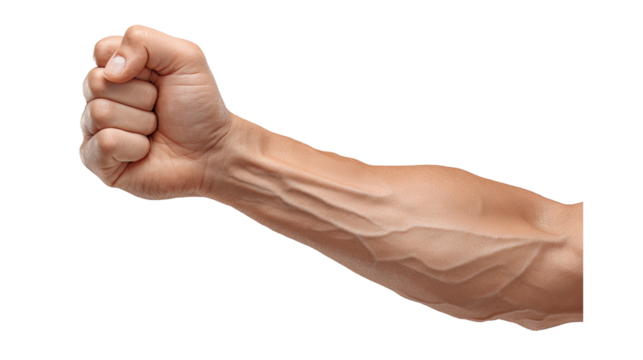 Clenched Fist: A powerful close-up of a clenched fist, highlighting the strength and determination of the human hand. This image conveys strength, focus, and resolve.