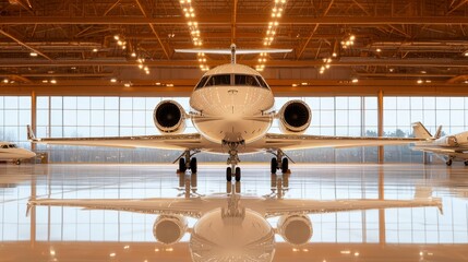 Private jet in hangar (1)