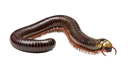 Millipede in Focus: A close-up view of a millipede, its numerous legs and segmented body visible in detail, highlighting the intriguing features of this fascinating creature. 