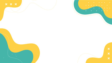 Colorful Abstract Fluid Background with Yellow and Teal Shapes
