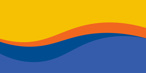 Abstract yellow and blue curve overlap layer background with  decoration. Modern horizontal banner template design. Suit for cover, header, poster, banner, business