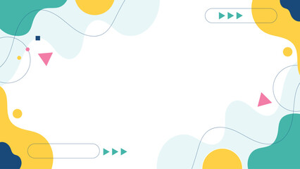 Colorful Abstract Background with Playful Geometric Shapes and Liquid Style