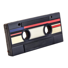 Obraz premium Vintage audio compact cassette tape medium [Transparent Background PNG].