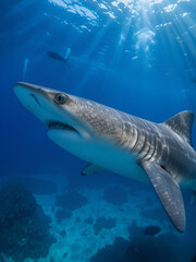 Naklejka premium Hammerhead shark, French Polynesia