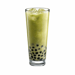 Refreshing Iced Matcha Bubble Tea in Tall Glass