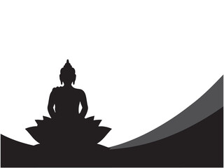 Hand Drawn Vesak Day Frame Line Art
