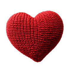 Knitted red heart Valentine's Day love handmade craft,