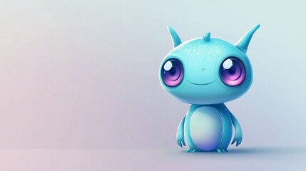 Obraz premium Cute monster, studio, light, background
