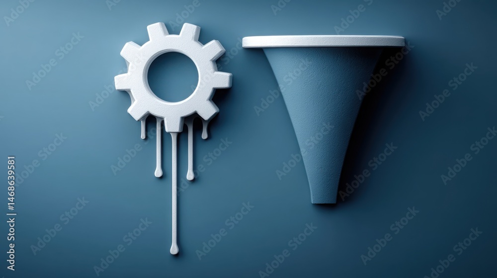 Poster funnel and funnel conceptualizing input processing and data management in engineering and technologi