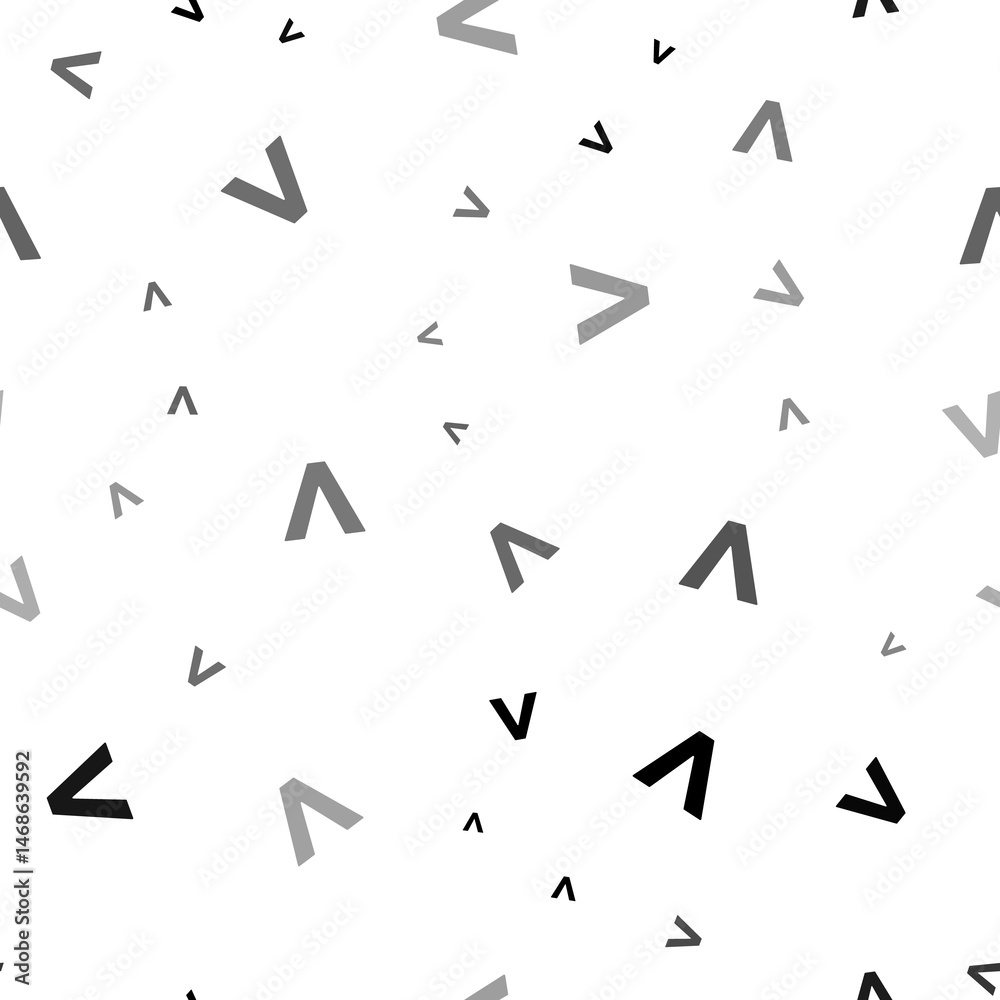 Poster seamless vector pattern with greater symbols, creating a creative monochrome background with rotated