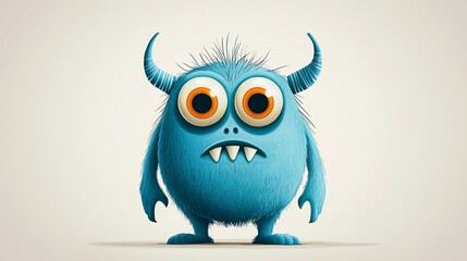 Fototapeta premium Cute Monster, Studio Portrait, Light Background