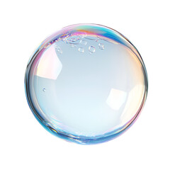 Iridescent Soap Bubble with Inner Bubbles on Black Background