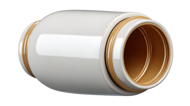 Elegant Urn of Remembrance: A serene and dignified ceramic urn, its smooth, glossy surface reflecting the light. Its design evokes a sense of peace and serves as a timeless vessel.