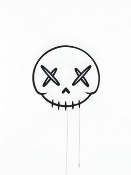 Crossed eyes emoji. Dead face. Death symbol