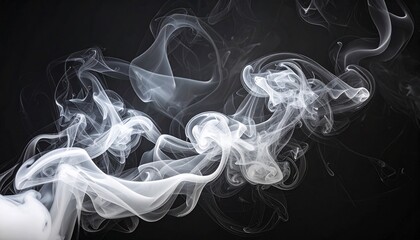 暗闇に漂う白い煙とスモークの演出