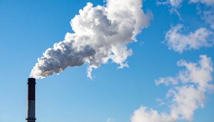 青空に立ち上る煙突の煙と空気の流れ