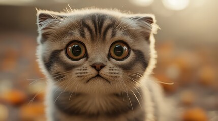 Fototapeta premium Surprised kitten portrait