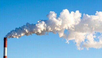 青空に立ち上る煙突の煙と空気の流れ