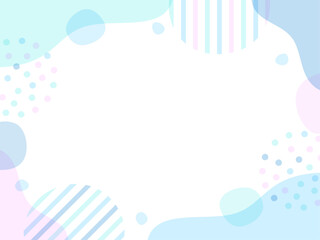 ゆるメンフィスデザインの背景素材 ( フレーム　見出し　タイトル　背景　セール　夏　梅雨　メンフィス　ポップ )