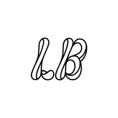 LB monogram logo design letter text name symbol monochrome logotype alphabet character simple logo