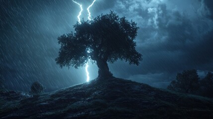 Tree stormy night