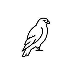 Hawk Icon: Minimalist Bird of Prey Illustration