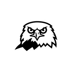Eagle Head Vector Illustration, Bird of Prey Symbol