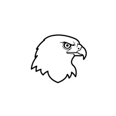 Eagle Head Outline: Majestic Bird of Prey Vector Illustration