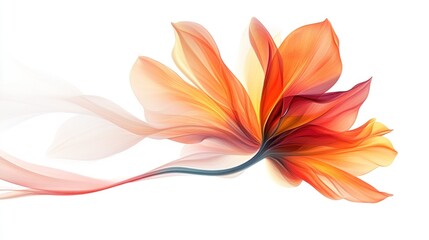 Fototapeta premium Abstract, ethereal flower design, soft orange tones