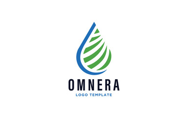 Abstract Eco Logo Design Featuring Green Water Drop Symbol