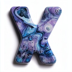 Abstract letter X with swirling colors