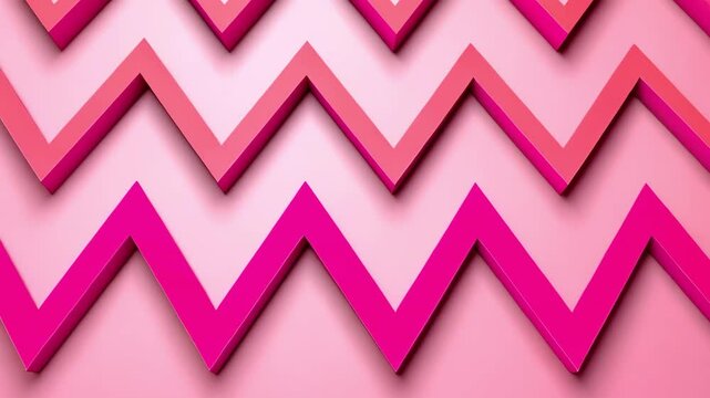 A visually striking abstract design featuring intricate zigzag lines in a chart pattern, set against a soft pink background, creating a vibrant contrast and dynamic energy.