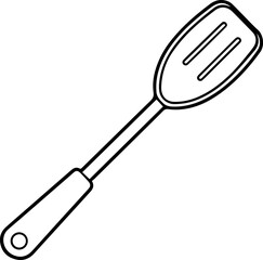spatula outline vector illustration, line art