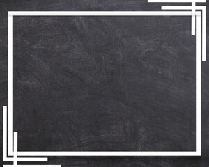 blank blackboard grunge background with white border for text