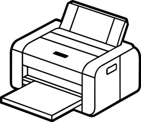 printer outline vector illustration, line art