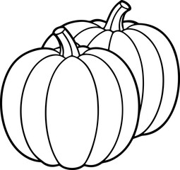pumpkin outline vector illustration, line art