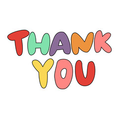cute thank you doodle transparent background element