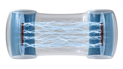 Sparking Connections: A detailed visualization of a high-tech electrical component, where streams of energy flow seamlessly, representing complex systems.