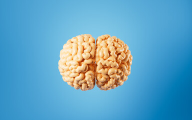Cartoon human brain model, 3d rendering.